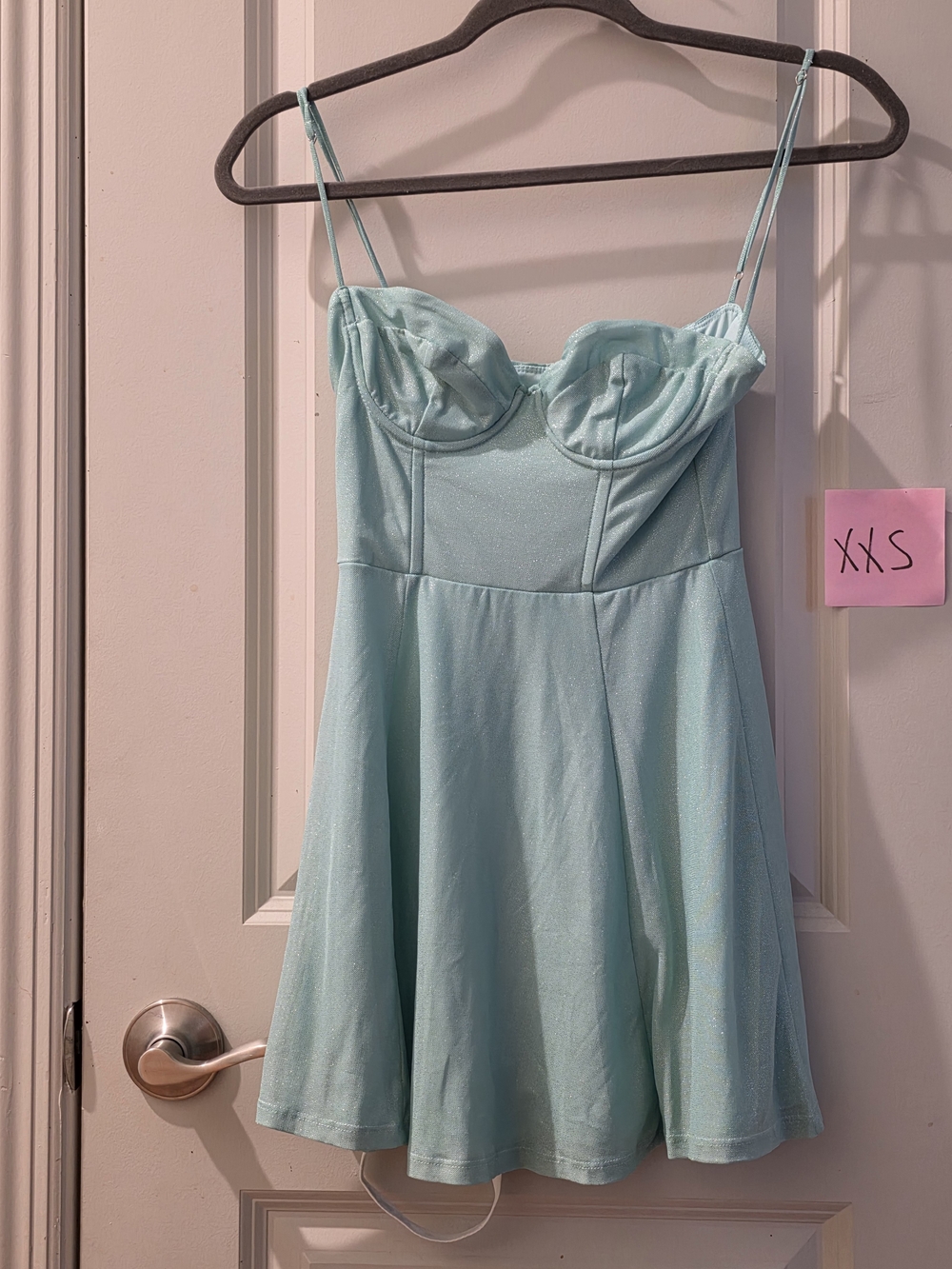 Lucy in the Sky Mint Blue Bustier Mini Dress